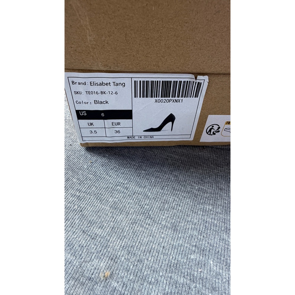 Elisabet Tang Women Black Satin Pointed Toe Stiletto High Heel Pump TE016 Size 6 - Picture 2 of 8